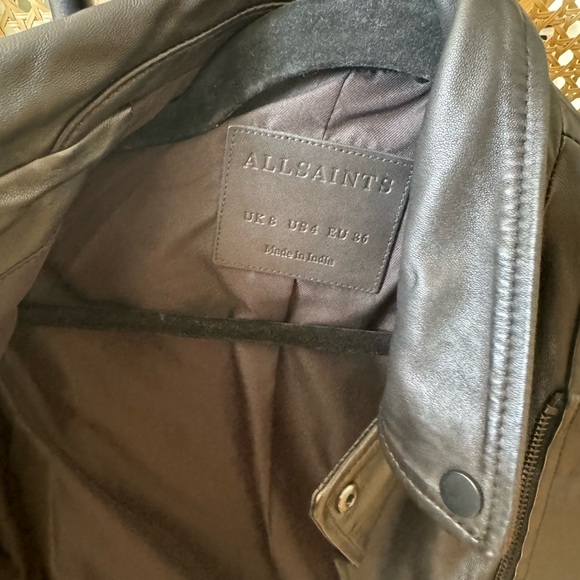 All Saint Leather Jacket - black with black hardware size 4/small - Picture 8 of 10